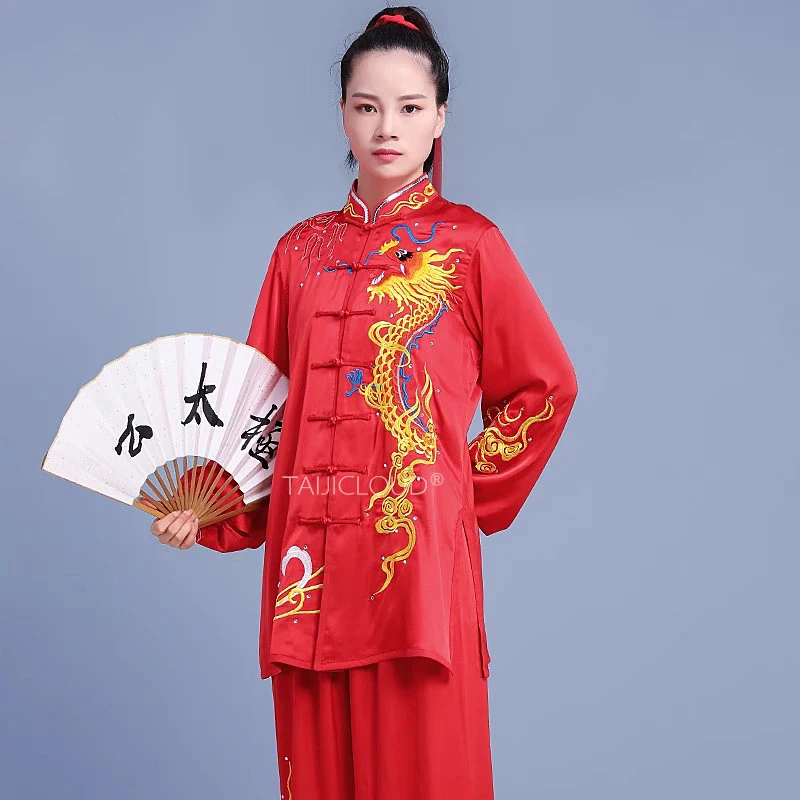 New Tai Chi Embroidered Martial Arts Competition Uniform for Kung Fu Performance & Sport with Dragon Design