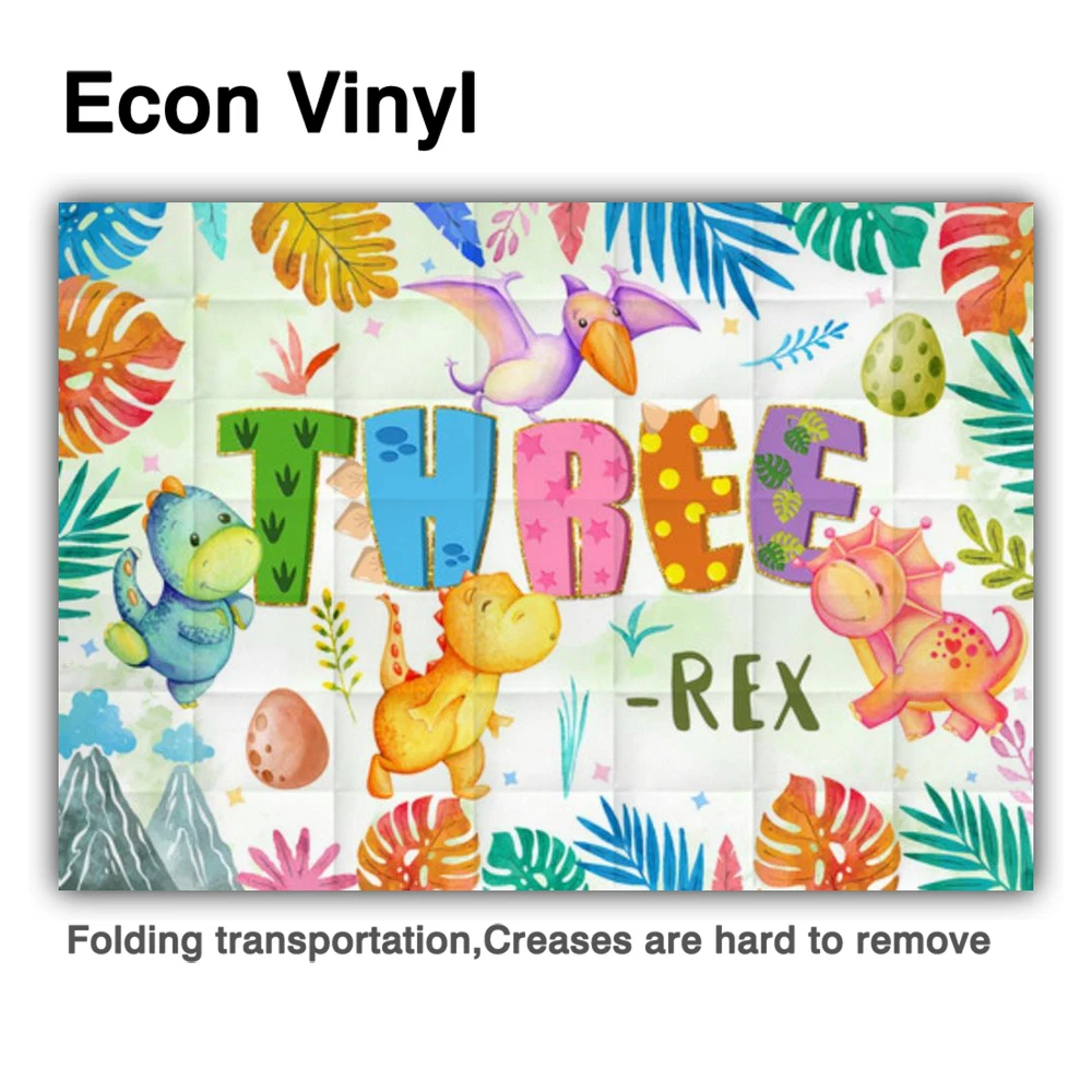 Allenjoy 공룡 3 렉스 생일 파티 배경 정글 동물 베이비 샤워 만화 모험 사진 소품 배경