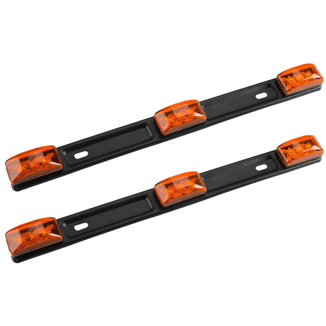 12V 3W IP67 2pcs Stainless Amber LED Rear Clearance ID Marker Light Bar Fit for Truck Trailer Pickup Boat Tail Lamp