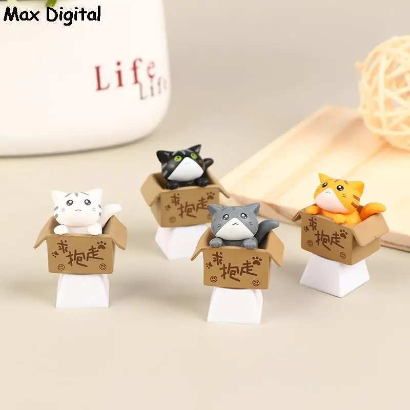Keys For Mechanical Keyboard Keycaps Artisan Anime Pink Kawaii Keycap Accessories PBT Axis Cherry MX Cute Cat Diy Key Cap