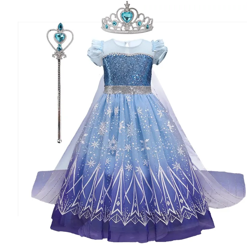 Little Mermaid Princess Costume for Girls Children 4 5 6 7 8 9 10 Yrs Disguise Kids Halloween Carnival Party Cosplay Dress Up