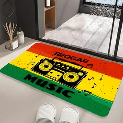 Mata podłogowa Reggae grafika drukowana flanelowe wycieraczki do łazienki wejście do kuchni dywan wystrój domu