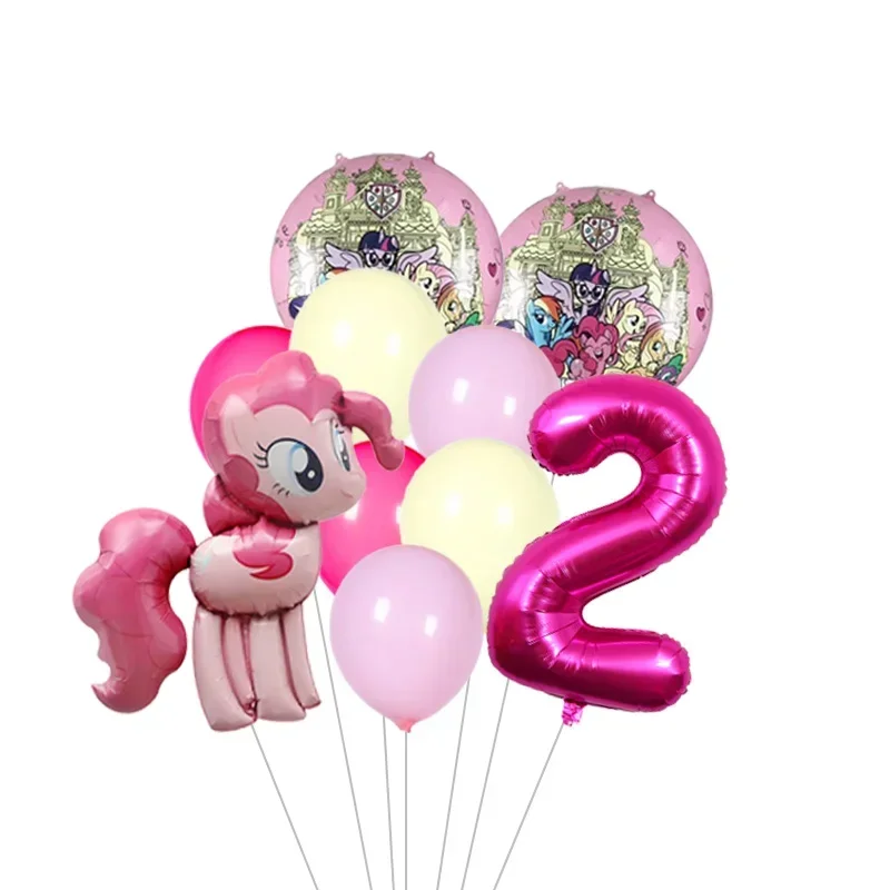 My Little Pony Birthday Balloon Bouquet Globos Set, Colorful Pony Balloons for Girls Birthday Party Backdrop Decor view 3