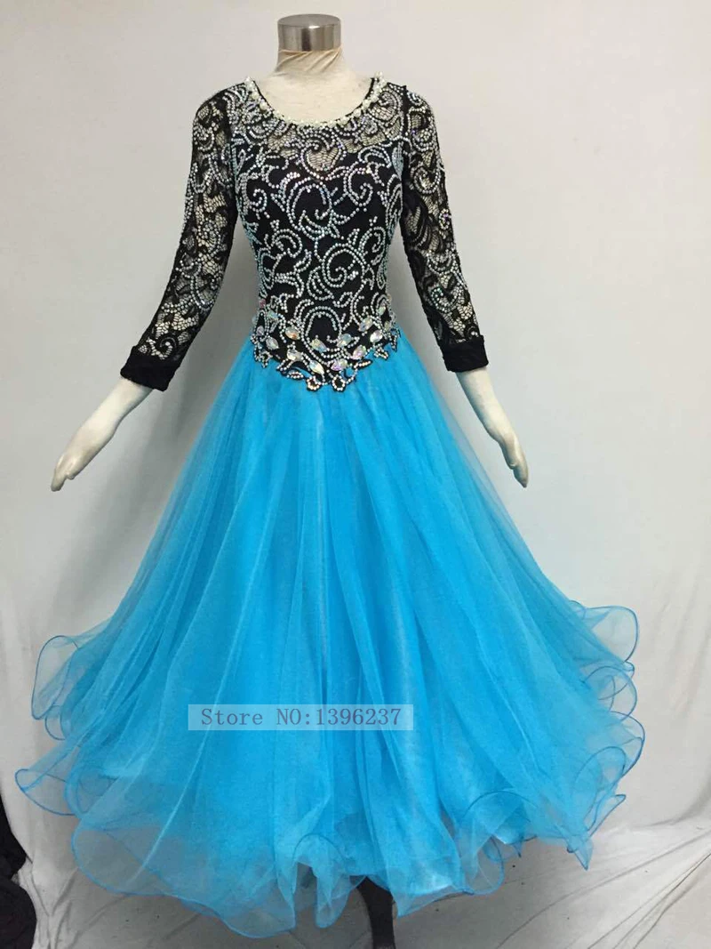 

Adult Ballroom Competiton Dancing Dress Stage Flamenco Waltz Tango Dance Wear Women's Glass Stone Standard Ballroom Dresses