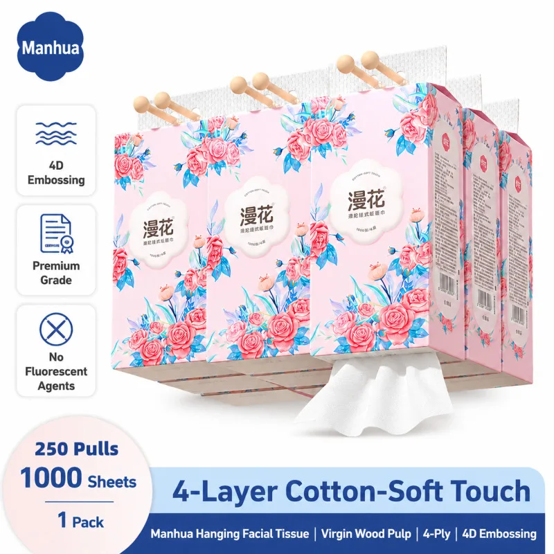 papel-toalha-suspenso-manhua-1000-folhas-4-camadas-de-polpa-de-madeira-natural-macio-e-espesso-lencos-faciais-sem-fiapos-para-uso-seco-e-Umido-em-casa