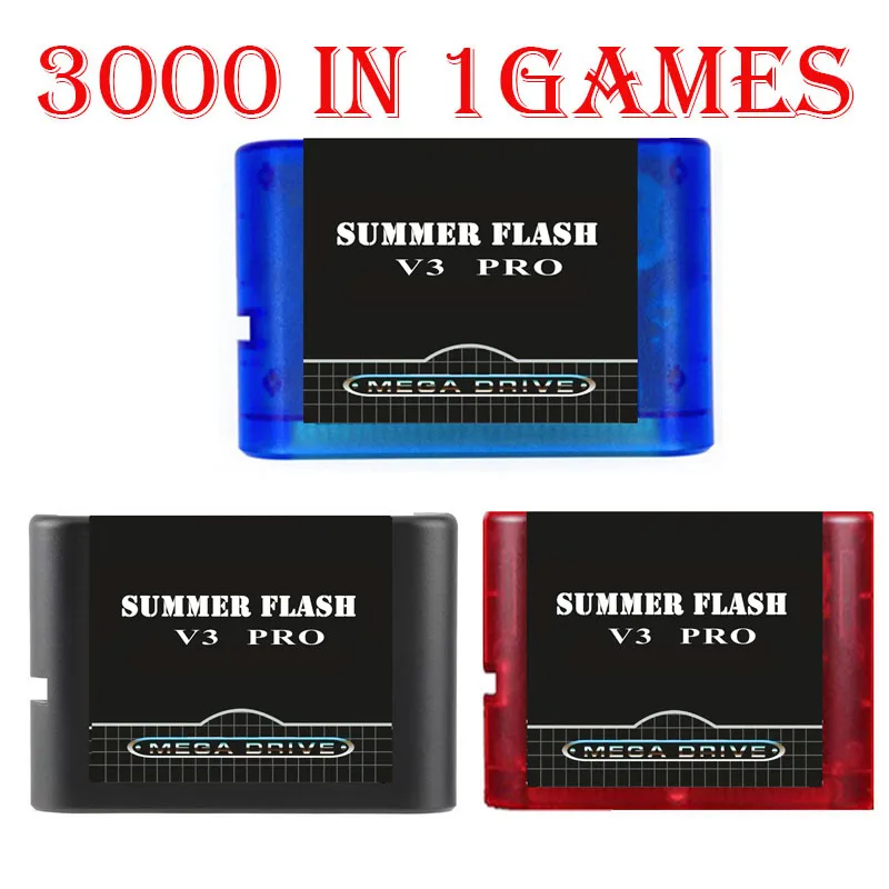 

SUMMER FLASH V3 Pro Updated 3000 in 1 Game Cartridge for USA/ Japan /European SEGA GENESIS Mega Drive MegaDrive Console