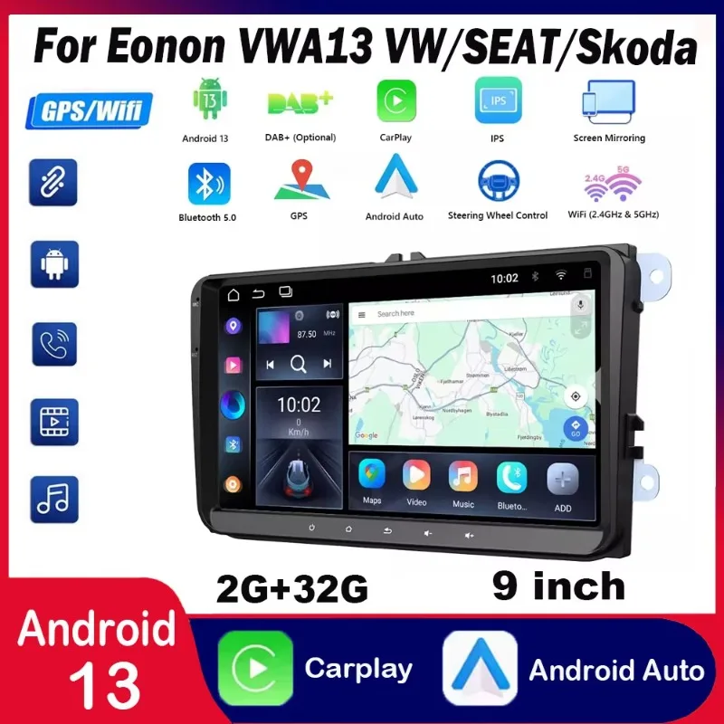 

Suitable general public use full touch embedded Android 13 car navigation 9-inch built-in Carplay+ Android