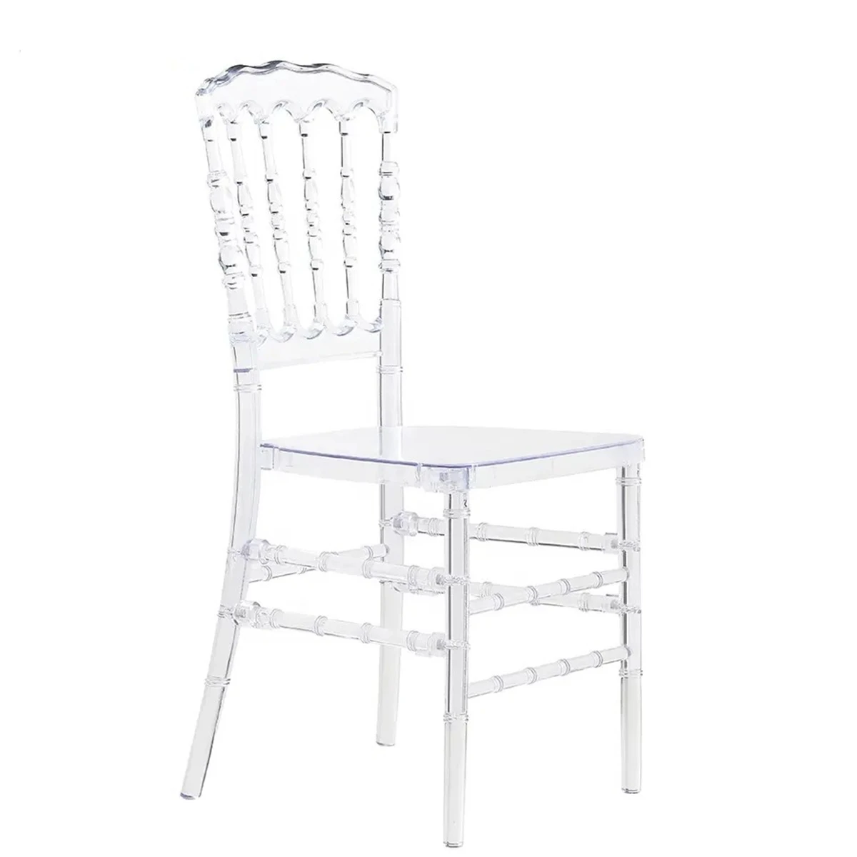 24pcs)Acrylic Transparent Crown Chiavari Crystal Dining Chairs for Wedding