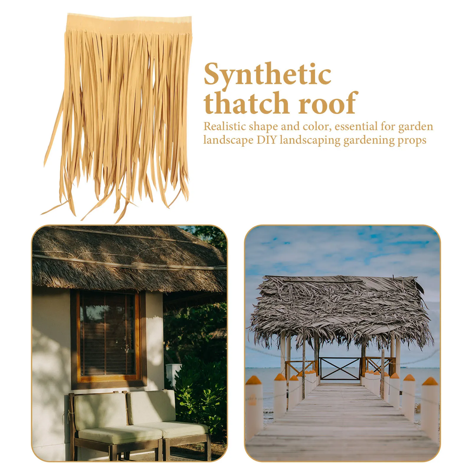 

Artificial Thatch Roofing Roll Lifelike Simulation Straw Roof Fireproof Garden Hut Decorative Landscaping Diy Panel For