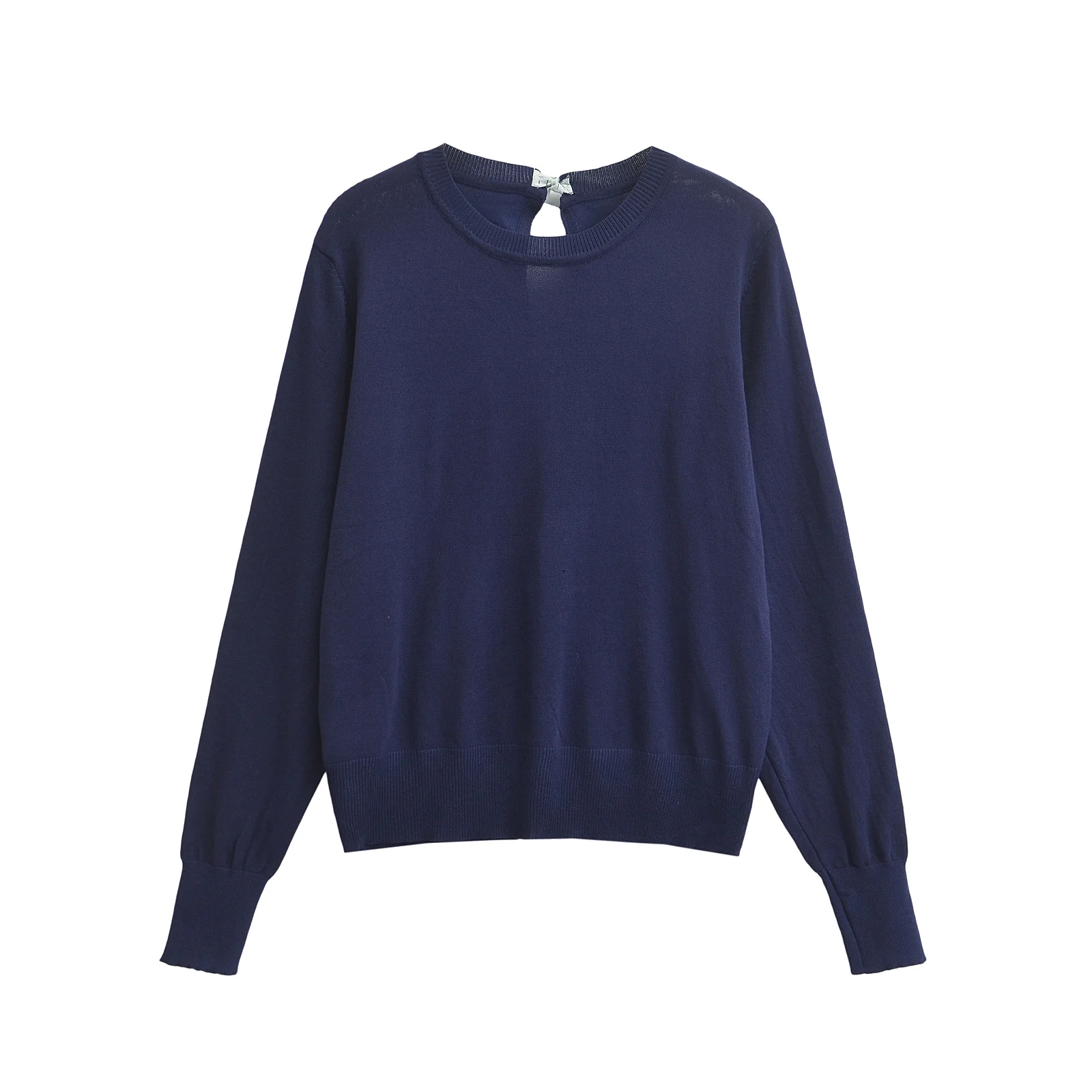 

ZAR Autumn New Faionable Knot Decorated Batwing Sve Knitted Sweater Street Sle Long Sve round Ne Polyes...