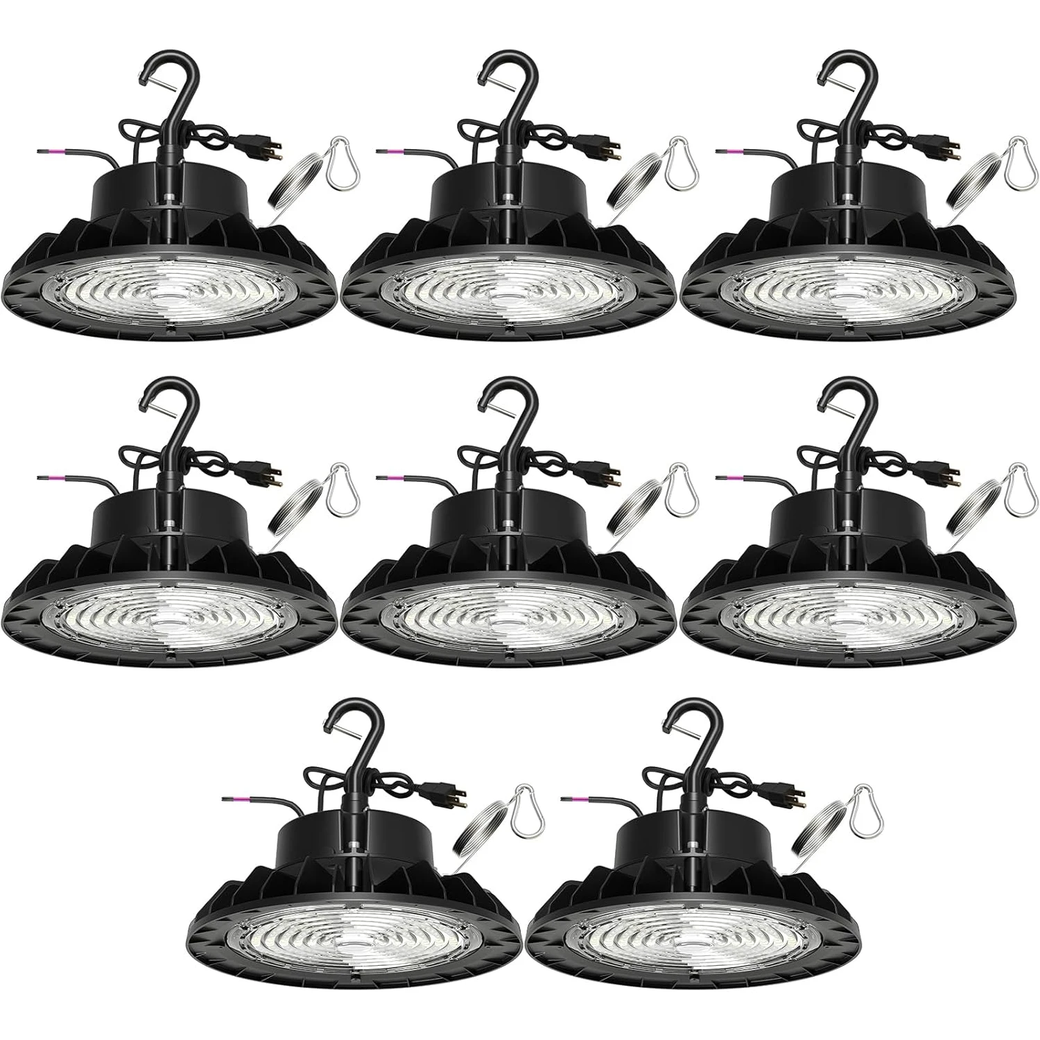 8 PCS Led Pendant Lights High Bay Led Light T Series Led Mining Light 150W 0-10V Dimming Driver 160Lm/W American Standard