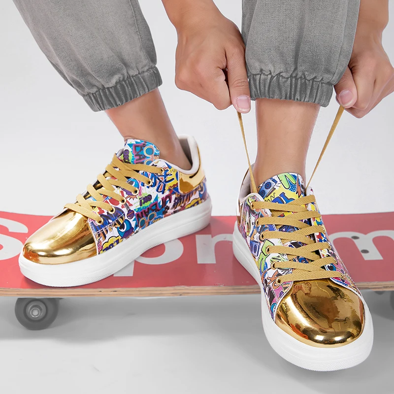 

Size 48 Mens Shoes New Men Fashion Printed Quality Low Cut Flat Luxury Sneakers Men Comfortable Walking Shoes for Men남자 미러급 명품신발