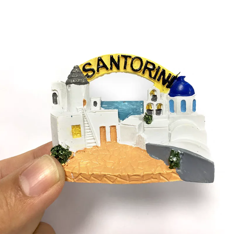 Europa Grecja Santorini Mykonos Papalia Tinos Żywica 3D Magnesy na lodówkę Turystyka Pamiątka Naklejka na lodówkę Rękodzieło Prezent — zdjęcie 7
