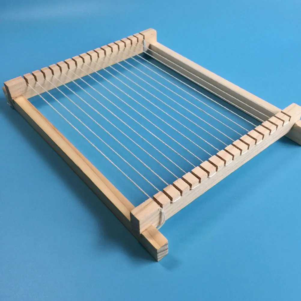 Máquina de Tejer Educativa de Madera para Niños, Kit de Manualidades con Hilos, Desarrolla la Motricidad Fina, la Concentración y la Creatividad
