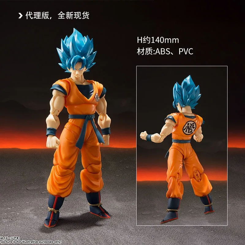 Bandai SHF Dragon Ball Super Super Saiyan God Blue Hair Super Blue Son Goku Figure Collection Figure Birthday Gift