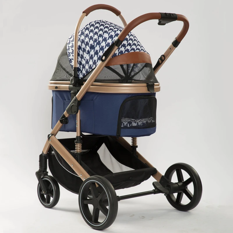 Factory Direct Sales Aluminum Lightweight Pet Strollers  Customized Detachable Folding Dog Cart Pet Stroller for Pets