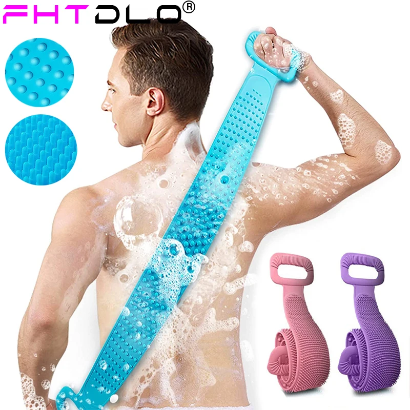 Silicone Back Scrubber Soft Loofah Bath Towel Bath Belt Body Exfoliating Massage for Shower Body Cleaning Bathroom Shower Strap