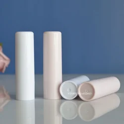 4.8g Pink and White Lipstick Tube Plastic Lipstick Tube Lip Glaze Tube White Smooth Bottle Can Be Directly Irrigated
