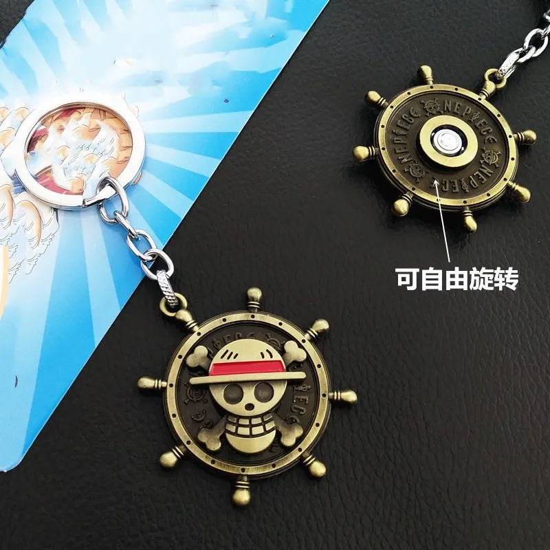 One Piece Anime Monkey D Luffy Straw Hat Skull Logo Model Keychain Ornament Kids Charm Hobby Toys Gift Cosplay Pendant