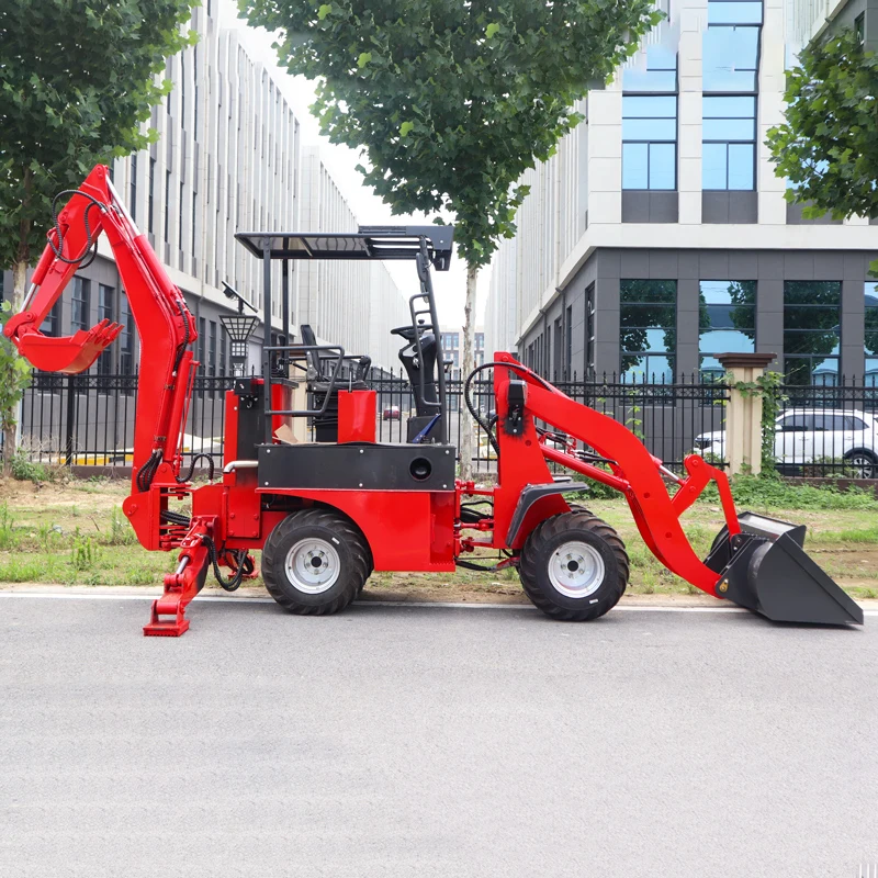 

On Sale New Wheel 4 in 1 Bucket Backhoe Loader Durable Articulated 06-10 Backhoe Loader Construction Mini 4x4 Backhoe Loader