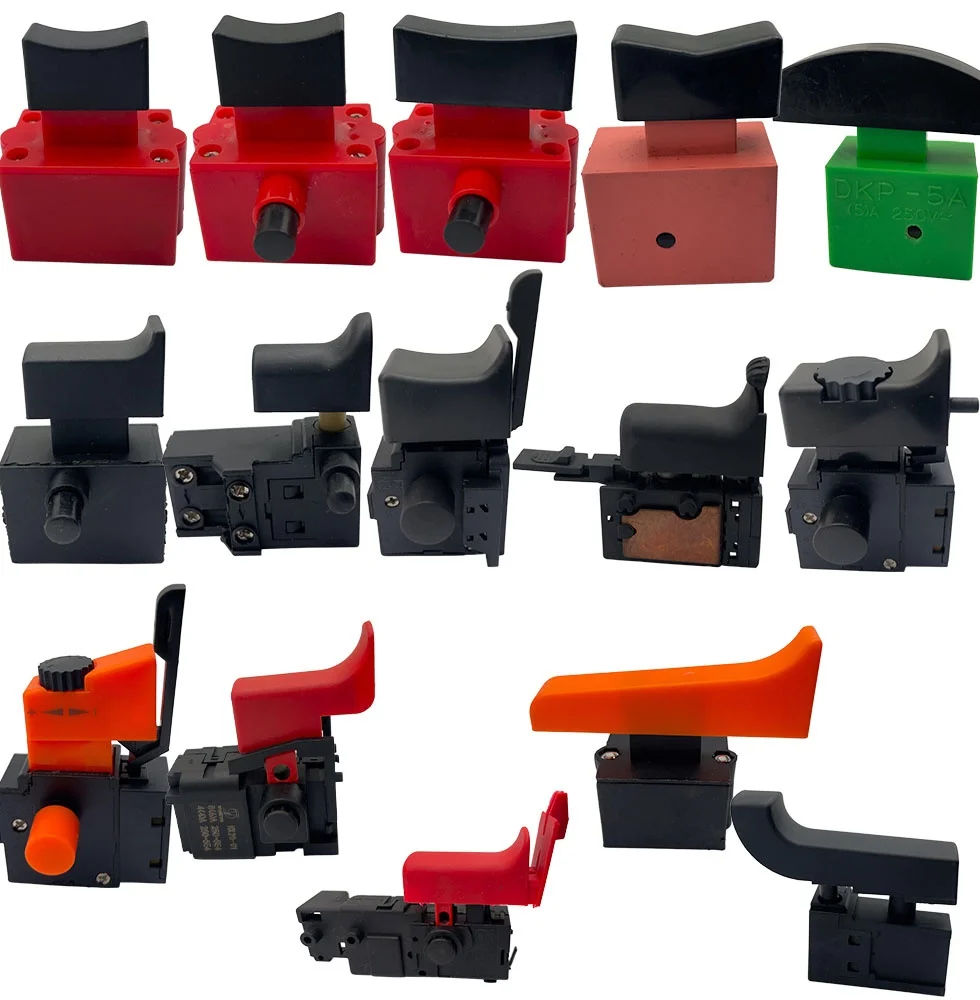 1PCS FA2-6/1BEK Black 6A 250V 5E4 Lock on Power Tool Electric Drill Speed Control Trigger Button Switch Old Style