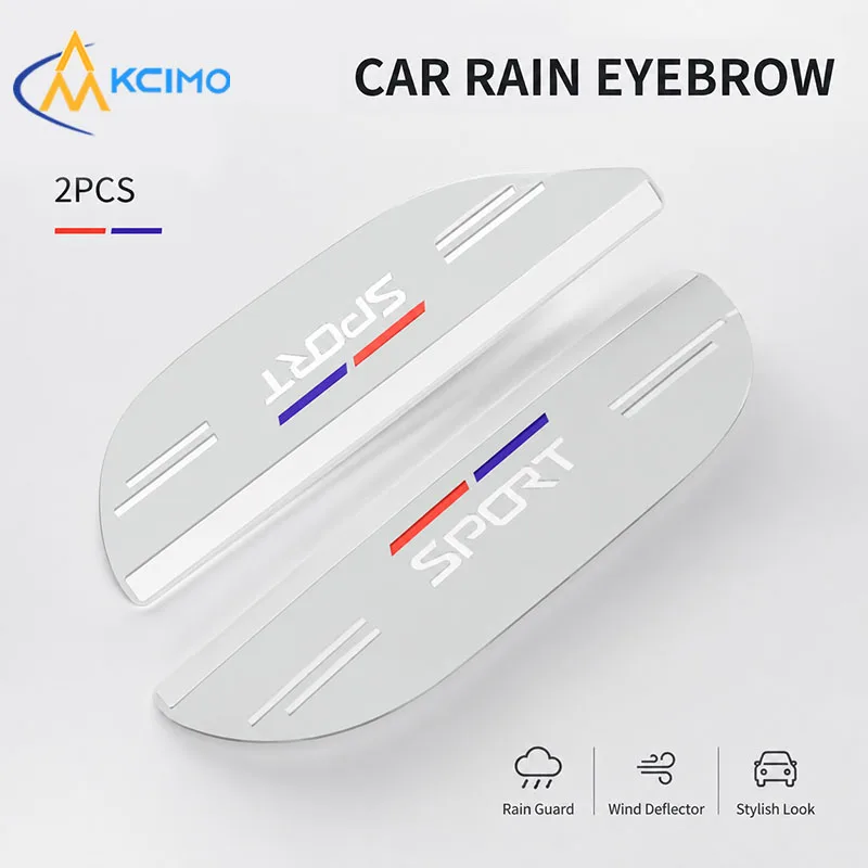 Car Rearview Mirror Rain Eyebrow 2Pcs Sport Style Rain Guard Wind Deflector Stylish Mirror Protector