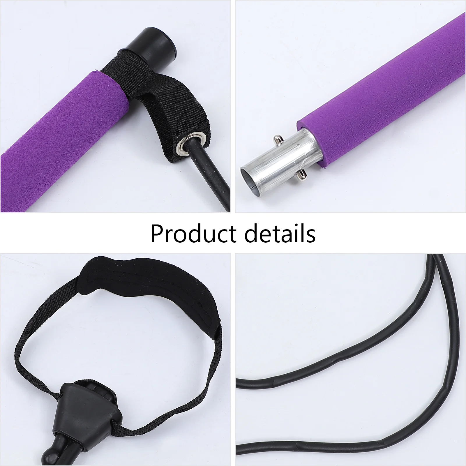 

Bar Length Adjustable Yoga Fitness Stick Purple Bodybuilding Equipment for Stretching and Training