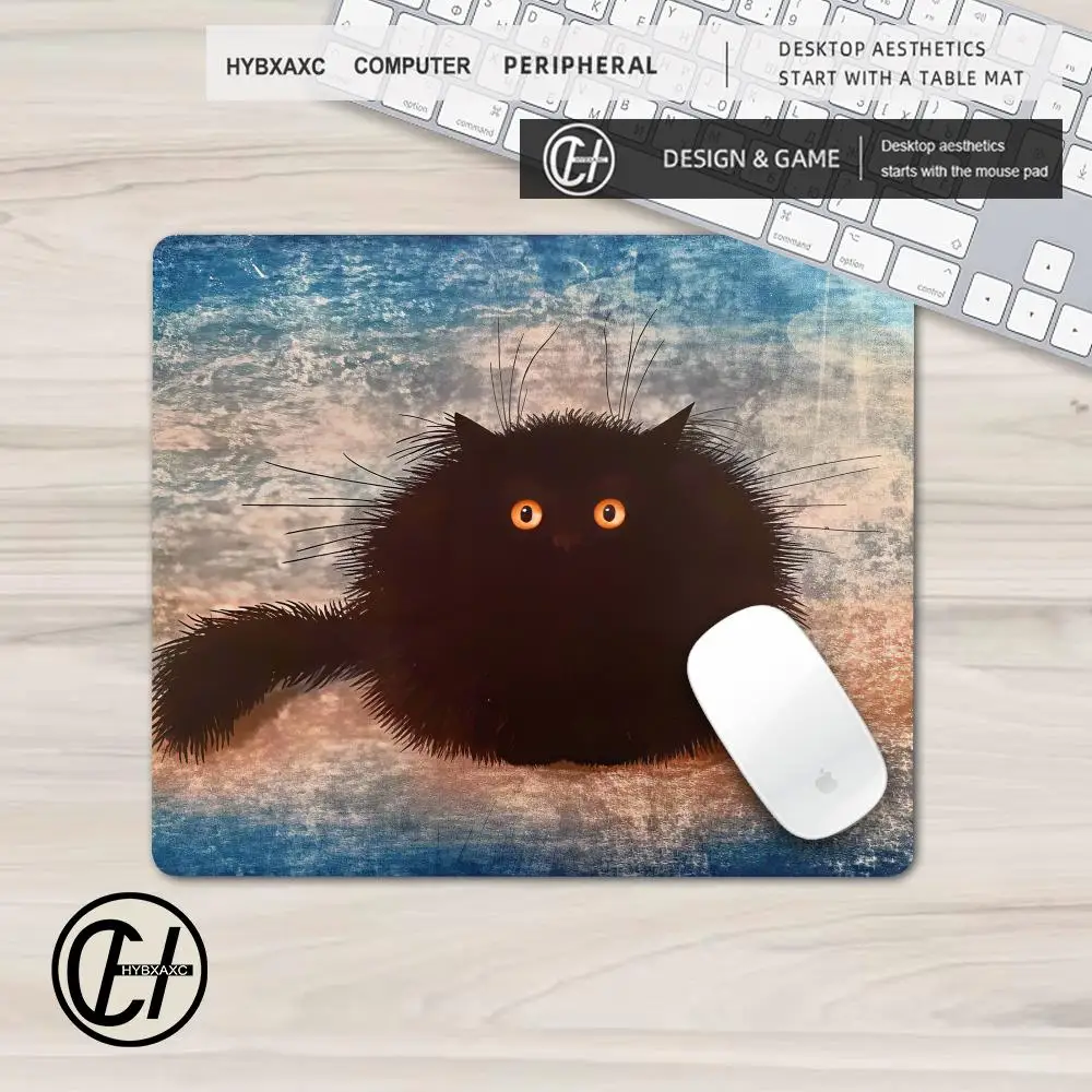 Funny Crypto Frog Mouse Pad Multiple Sizes Large Square Computer Office Game Table Mats XS Black Cats Rubber Anti-slip Mousepad