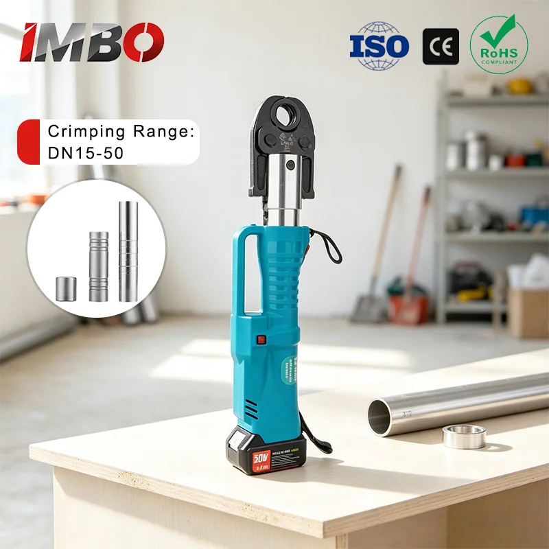 Rechargeable crimping tool, stainless steel water pipe crimping pliers, crimping range 15-50mm, lightweight and easy to operate