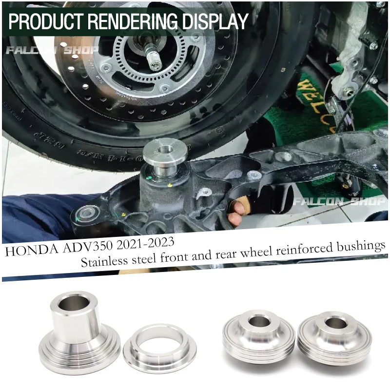 

Suitable for Honda ADV350 modified stainless steel front and rear wheel reinforced bushings 2021, 2022, 2023