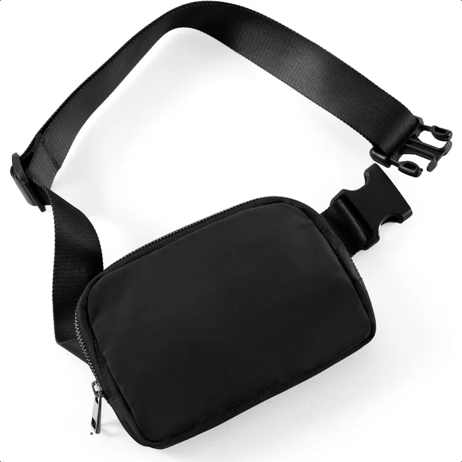 

Unisex Mini Belt Bag with Adjustable Strap Small Fanny Pack for Workout Running Traveling Hiking Black