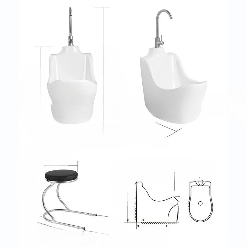 Wash hands, face and feet, multi-functional ceramic integrated washbasin, convenient for the elderly