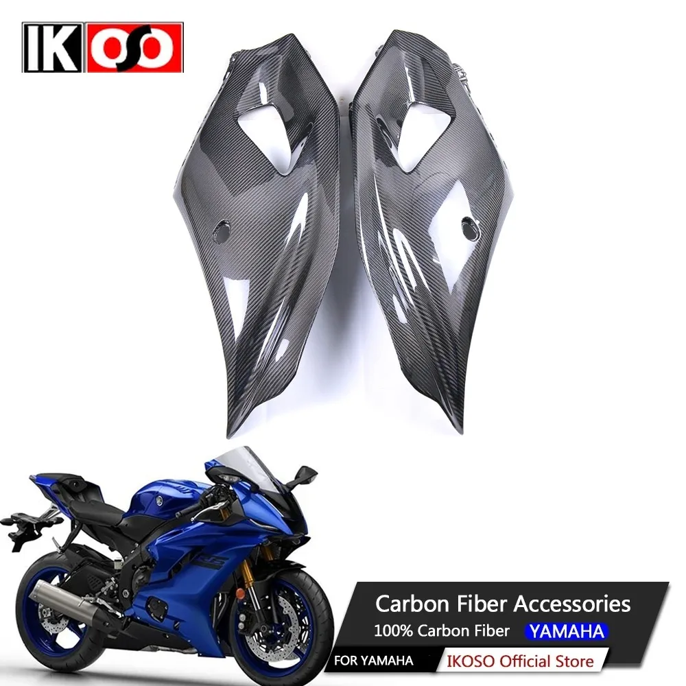 For Yamaha R7 2022+ Motorcycle Accessories 100% Pure 3K Full Dry Carbon Fiber Shell Intake Pipe Cover Fairing Modification Parts