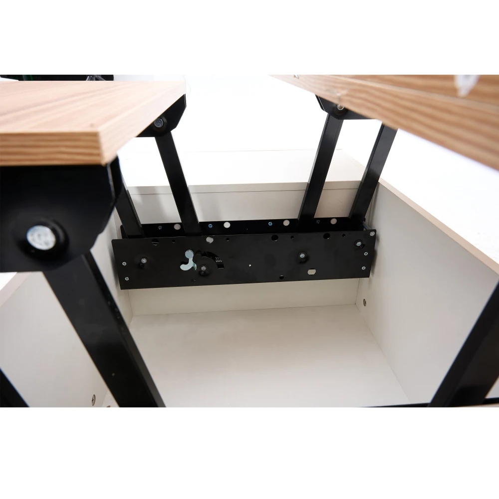 Moderner Couch-Couchtisch mit Dual-Lift-Mechanismus, versteckter Stauraum, Tragfähigkeit bis zu 50 kg, ideal für kleine Räume – Detail 17