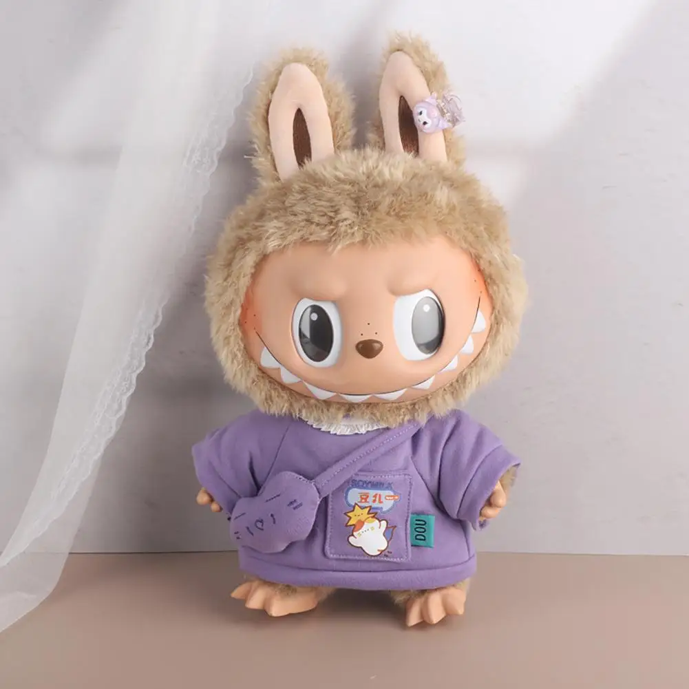 For 38cm Labubu Doll Clothes Clothes Hoodies Doll Clothes Color Match Hoodies Dolls Accessories Cute Decoration Little Cloths