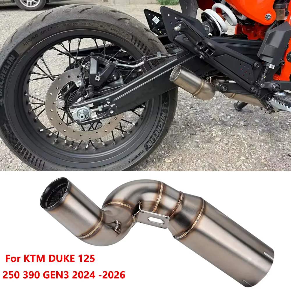 High - Efficiency Motorcycle Exhaust System Espace Moto 50.8mm Middle Link Pipe  For KTM DUKE 125 250 390 GEN3 2024 2025 2026