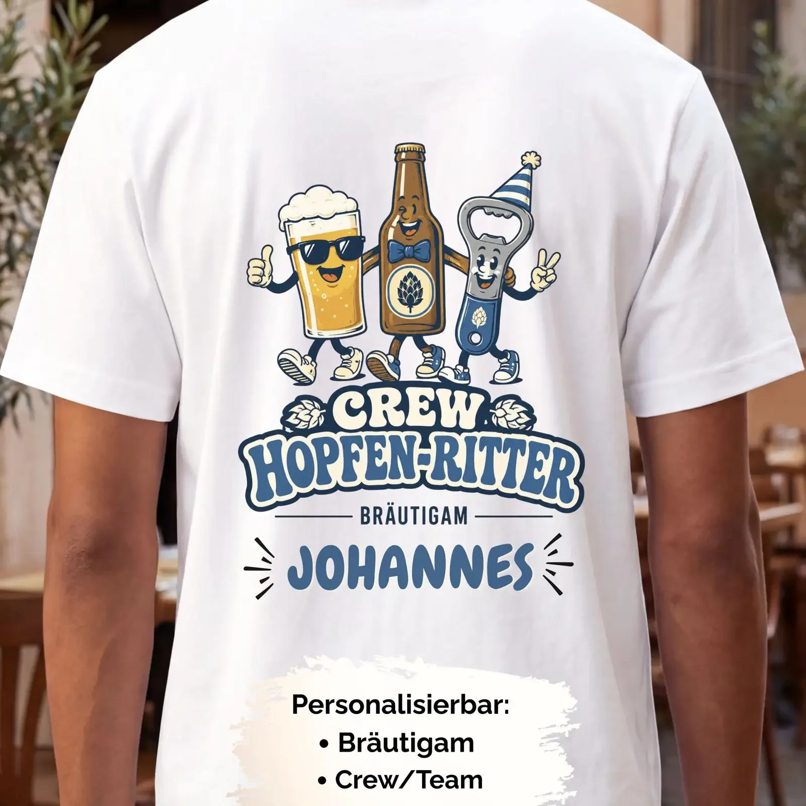 Personalized Men's Bachelor Party T Shirt Custom Name Groom Stag Beer Hop Knight Crew  vintage Washed homme designer clothes