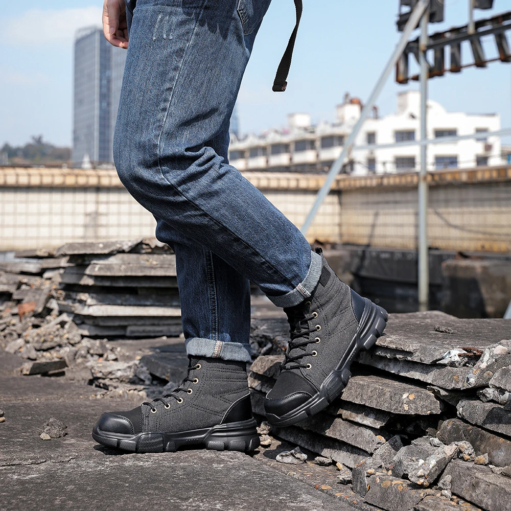 أحذية أمان أحذية بمقدمة فولاذية للرجال أحذية رياضية مريحة وناعمة للعمل مضادة للثقب ومضادة للتحطيم أحذية عمل أحذية واقية