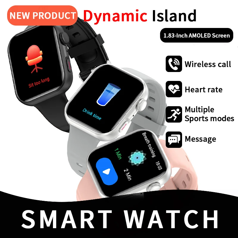 

LIGE 1.83 inch ECG Men Smart Watch IPS Color Display Military Grade Outdoor Sports Health Three Rings BT Call 2026 Smartwatches