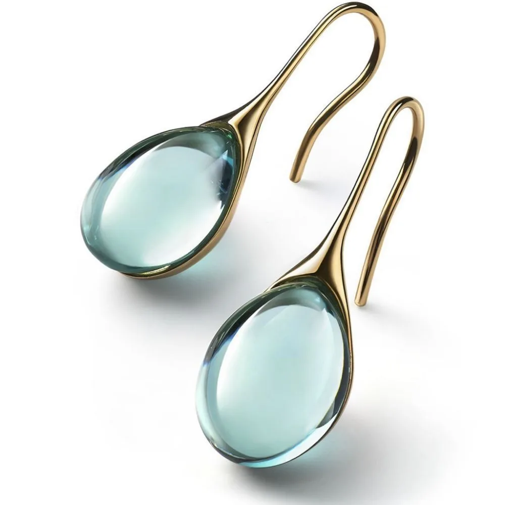 1 pair of light luxury inlaid opal earrings, smart and transparent exquisite craftsmanship, gentle and versatile, very suitable for women's daily commuting wear.