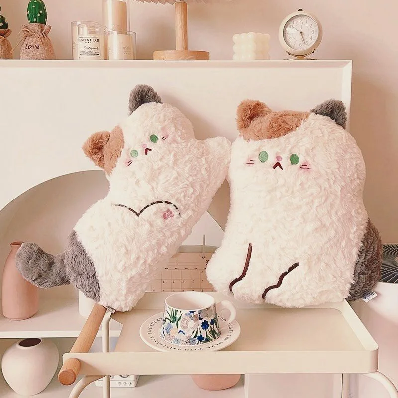 

Girl Heart Three Flower Cat Plush Pillow Office Seat Cushion Super Soft and Cute Cat Pillow Girl Gift