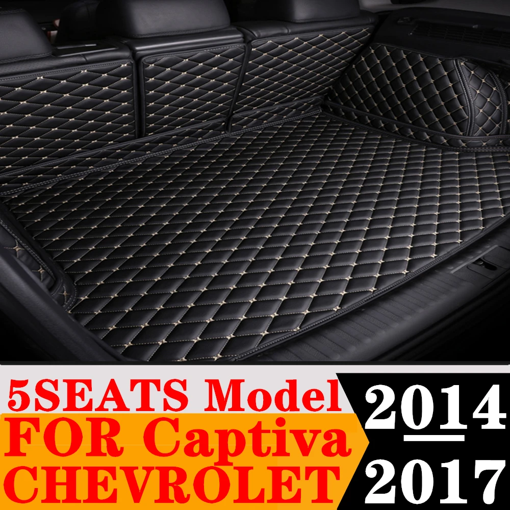 

Custom Full Set Car Trunk Mat For Chevrolet Captiva 5Seats 2017 2016 2015 2014 Rear Cargo Liner Tail Boot Tray luggage Pad Parts