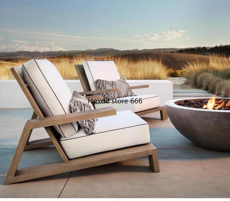 Outdoor importierte Teak Villa Sofa Rattan Stuhl Kombination