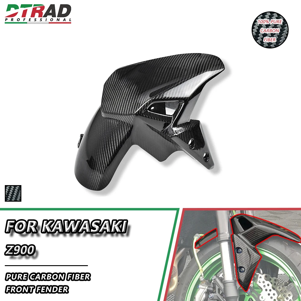 Parafango anteriore per KAWASAKI Z900 2016 + parafango Hugger in fibra di carbonio Kit carenatura parte modificata accessori moto