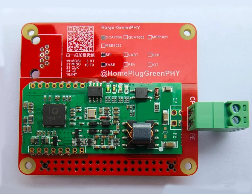QCA7000 QCA7005 HomePlug GreenPHY Development Board ISO 15118 EV Charger PLC Module for Raspberry Pi