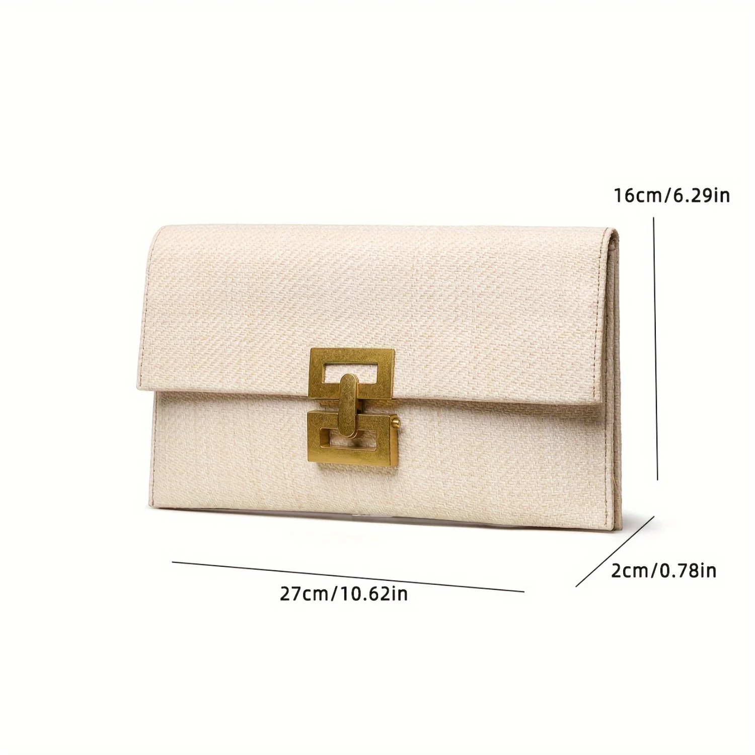 Geometric Buckle Faux Leather Clutch: Evening & Daily Handbag