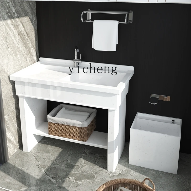 b3 Marble Laundry Pool Outdoor Balcony with Rubbing Board Moisture-proof Stone Board Laundry Sink