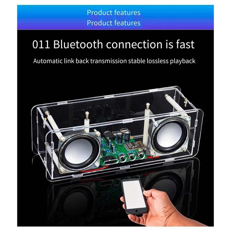 

2-Channel Bluetooth Speaker Stereo Amplifier Board Electronic Product DIY Production Circuit Board Welding Kit