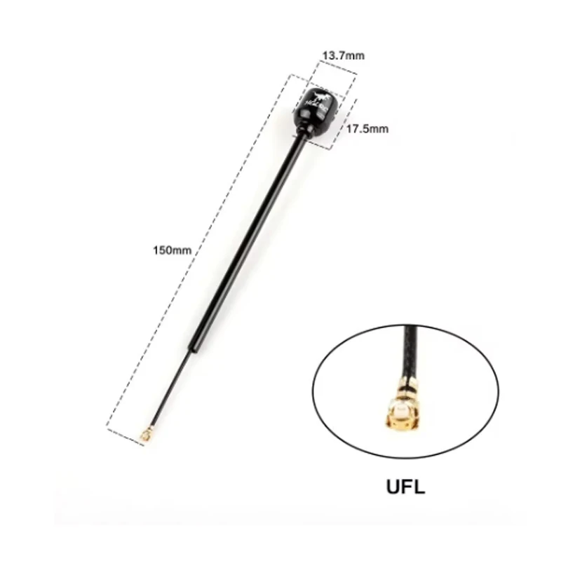 Hglrc mini Langstrecken hammer antenne mini rhcp lhcp spin sma ipex mmcx winkel 5,8g 2,5 dbi 135mm für rc fpv renn drohne