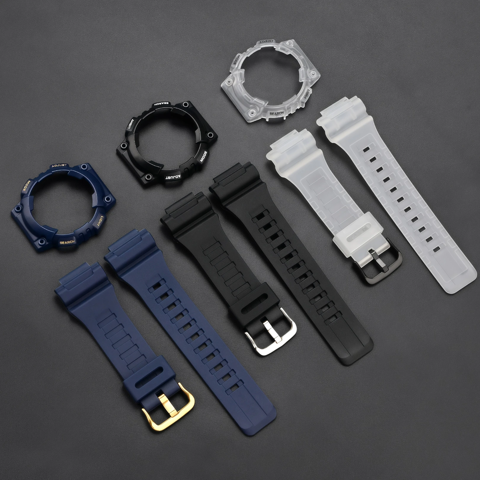 Resin Watch Strap and Watch case for Casio G-SHOCK AQ-S810W Men Women Replacement Matte Protective Shell Band Watch Accessories